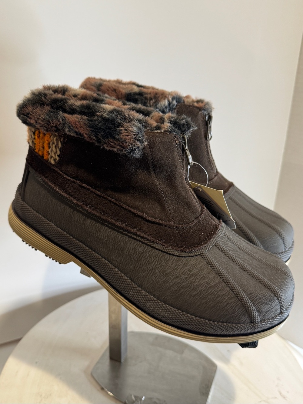 Propet Lumi Ankle Zippered Snow Booties Womens Brown Casual Boots WBX012SBRN